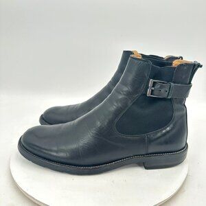 Gucci Men Size UK 8.5 US 9.5D Black Leather Red Green Line Elastic Ankle Boot